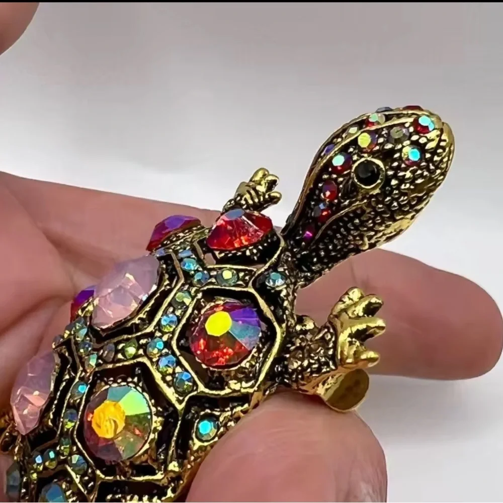 Vintage Multicolor Turtle Brooch